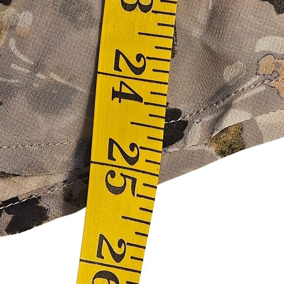 Loft Women's Floral Button-Up Blouse Gray M Cottagecore Clean Girl Light Layers - Picture 12 of 13